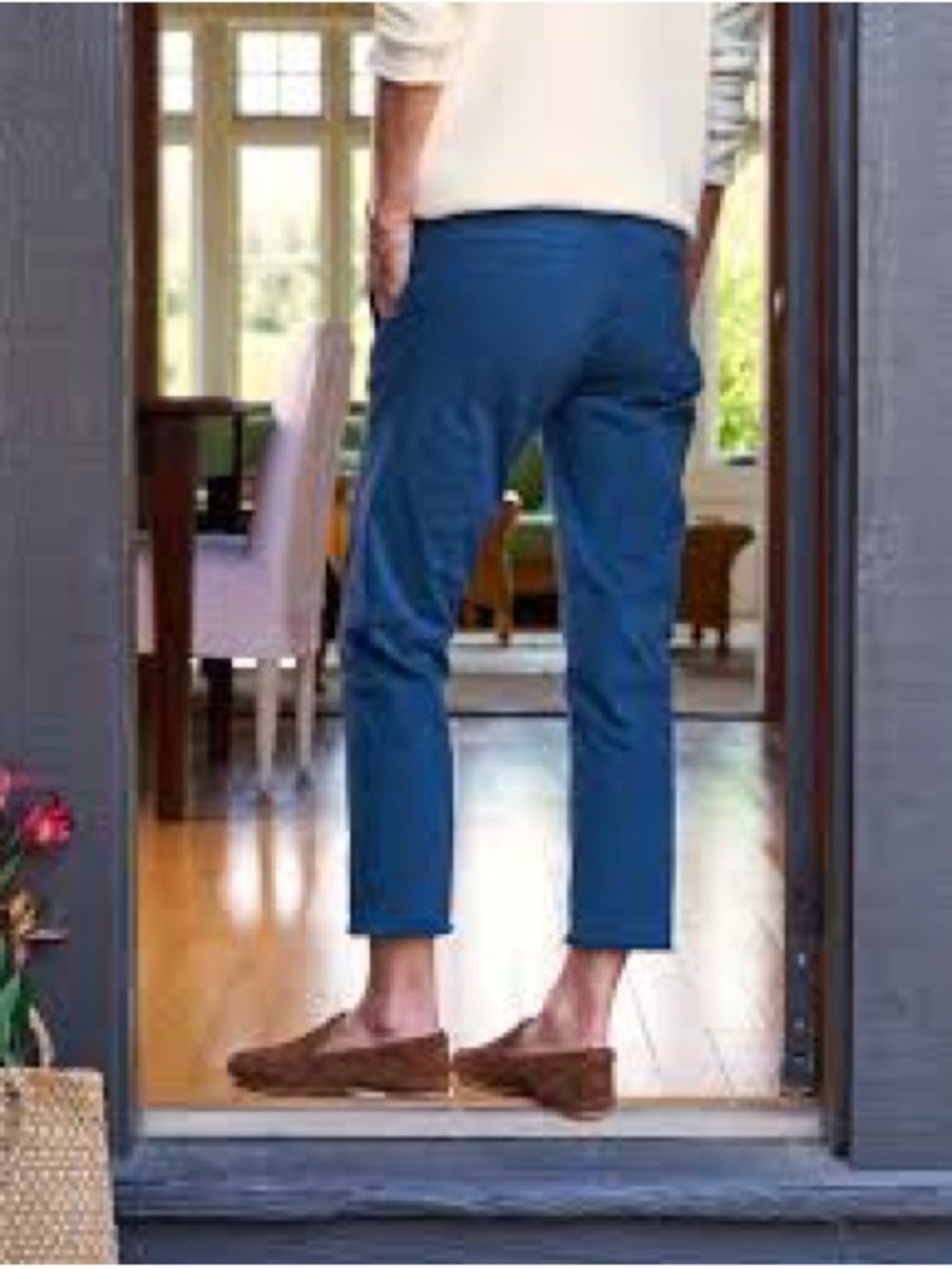 Frank & Eileen Wicklow Cropped Chino Pants in Blue sz 4